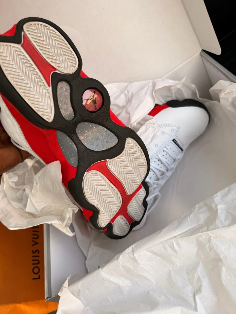 Men’s White and Red jordan 13 Sneakers - Brand: Unknown